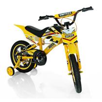 Bicicleta Infantil Estilo Moto Aro 16 Amarela - Unitoys