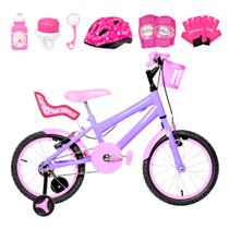 Bicicleta Infantil Feminina Aro 16 Alumínio Colorido + Kit Premium