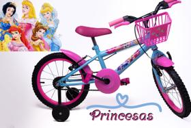 Bicicleta Infantil Feminina Aro 16 - Azul - Personagem - OLK Bike