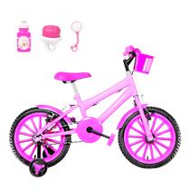 Bicicleta Infantil Feminina Aro 16 Nylon + Kit Passeio + Cestinha