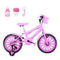 Bicicleta Infantil Feminina Aro 16 Nylon + Kit Passeio + Cestinha