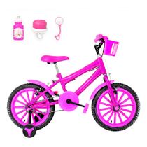Bicicleta Infantil Feminina Aro 16 Nylon + Kit Passeio + Cestinha