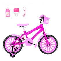 Bicicleta Infantil Feminina Aro 16 Nylon + Kit Passeio + Cestinha