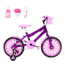 Bicicleta Infantil Feminina Aro 16 Nylon + Kit Passeio + Cestinha