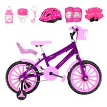 Bicicleta Infantil Feminina Aro 16 Nylon + Kit Premium