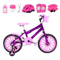 Bicicleta Infantil Feminina Aro 16 Nylon + Kit Proteção