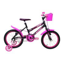Bicicleta Infantil Feminina Aro 16 - Preto e Pink - Cairu