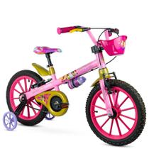 Bicicleta Infantil Feminina Aro 16 Princesas Cestão Rodinha - Nathor