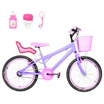 Bicicleta Infantil Feminina Aro 20 Aero + Kit Passeio e Cadeirinha
