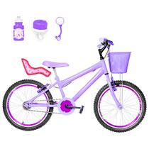 Bicicleta Infantil Feminina Aro 20 Aero + Kit Passeio e Cadeirinha
