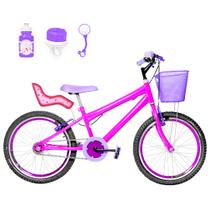 Bicicleta Infantil Feminina Aro 20 Aero + Kit Passeio e Cadeirinha