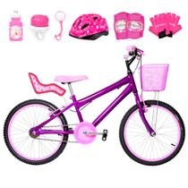 Bicicleta Infantil Feminina Aro 20 Alumínio Colorido + Kit Premium
