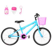 Bicicleta Infantil Feminina Aro 20 Alumínio Natural + Kit Passeio