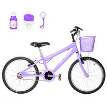 Bicicleta Infantil Feminina Aro 20 Alumínio Natural + Kit Passeio