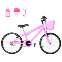 Bicicleta Infantil Feminina Aro 20 Alumínio Natural + Kit Passeio