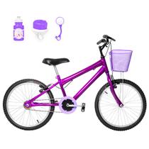 Bicicleta Infantil Feminina Aro 20 Alumínio Natural + Kit Passeio