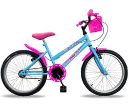 Bicicleta infantil feminina aro 20 natural comum azul