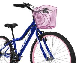 Bicicleta Infantil Feminina Aro 24 KOG Alumínio 18V C Cestinha