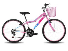 Bicicleta Infantil Feminina Aro 24 KOG Alumínio 18V Cestinha