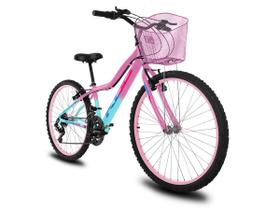 Bicicleta Infantil Feminina Aro 24 KOG Estilo, Conforto e Diversão com Cesto e 18 Marchas Bicicleta Infantil Feminina Aro 24 KOG Estilo, Conforto e Diversão com Cesto e 18 Marchas