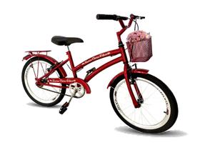Bicicleta infantil feminina menina aro 20 com cesta vermelho