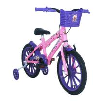 Bicicleta infantil free action aro 16 v-brake kiss com cesta e rodinhas