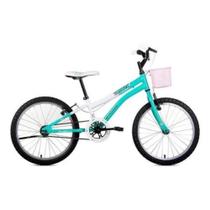 Bicicleta Infantil Houston Nina Aro 20 C/cesta-verde/branca