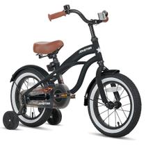 Bicicleta infantil JOYSTAR de 16 polegadas com rodas de treinamento para crianças de 4 a 7 anos, meninas, meninos, bicicleta infantil, bicicleta, bicicleta, praia, cruzeiro, bicicleta infantil, preta