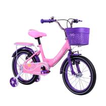 Bicicleta Infantil Love Aro 16 com Rodinhas Laterais, Cestinha, Campainha e Banco de Carona Unitoys Bicicleta Infantil Love Aro 16 com Rodinhas Laterais, Cestinha, Campainha e Banco de Carona Unitoys