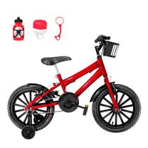 Bicicleta Infantil Masculina Aro 16 Nylon + Kit Passeio