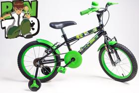 Bicicleta Infantil Masculina Aro 16 - Verde/Preto - Personagem