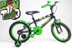 Bicicleta Infantil Masculina Aro 16 - Verde/Preto - Personagem - OLK Bike