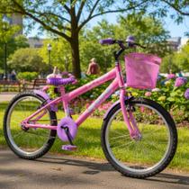 Bicicleta Infantil Menina Aro 20 com acessórios Bicicleta Infantil Menina Aro 20 com acessórios