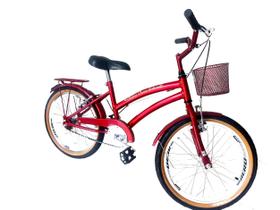 Bicicleta infantil menina aro 20 com cestinha Vermelho