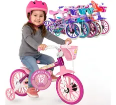 Bicicleta Infantil Menina Quadro Em Aço Carbono 2 Anos Aro 12 Rosa Nathor Flower