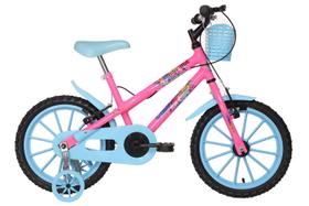 Bicicleta Infantil Menina Super Girl Rosa Aro 16 Com Rodinhas Vellares - Colli
