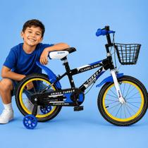 Bicicleta Infantil Menino 4 a 6 Anos Aro 14 com LED Freios VBrake Cestinho Pneu Paralamas Sininho Bicicleta Infantil Menino 4 a 6 Anos Aro 14 com LED Freios VBrake Cestinho Pneu Paralamas Sininho
