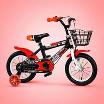 Bicicleta Infantil Menino 4 a 8 Anos Aro 16 com LED Freio VBrake Cestinho Pneu Paralama Sininho