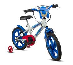 Bicicleta Infantil Menino Aro 16 Sonic Branca E Azul