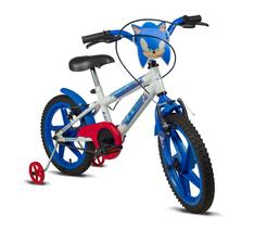 Bicicleta Infantil Menino Aro 16 Sonic Branca E Azul