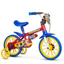 Bicicleta Infantil Menino Nathor Aro 12 Bombeiros Com Rodinhas