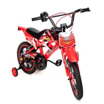 Bicicleta Infantil Moto Bike Aro 14 C/ Rodinha 4 A 8 Anos