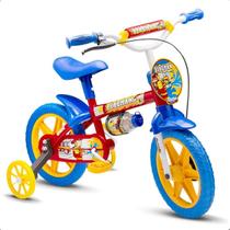 Bicicleta Infantil Nathor 3 a 6 anos FIRE MAN Aro 12 Com Rodinhas