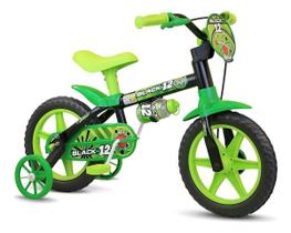 Bicicleta infantil Nathor aro 12 Black 12 de 2 3 a 4 anos cor preto verde Bicicleta infantil Nathor aro 12 Black 12 de 2 3 a 4 anos cor preto verde
