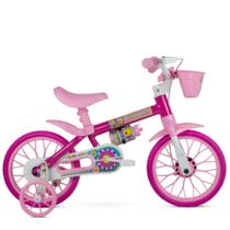 Bicicleta Infantil Nathor Aro 12 Flower Com Cesta e Rodinhas
