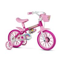 Bicicleta Infantil Nathor Aro 12 Flower Rosa Menina com rodinha