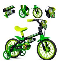 Bicicleta Infantil Nathor Aro 12 Menino Black com Rodinhas Preto/Verde 2 a 5 Anos Crianças Pequena Bicicleta Infantil Nathor Aro 12 Menino Black com Rodinhas Preto/Verde 2 a 5 Anos Crianças Pequena