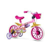 Bicicleta Infantil Nathor Aro 12 Princesas Rosa com rodinha