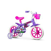 Bicicleta Infantil Nathor Aro 12 Violet c/Rodinhas Cestinha