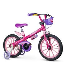 Bicicleta Infantil Nathor Aro 16 Top Girls Com Cesta e Rodinhas